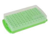 Reversible 96 well rack green