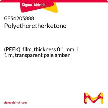 Polyetheretherketone (PEEK), film, thickness 0.1&#160;mm, L 1&#160;m, transparent pale amber