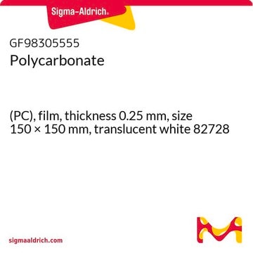 聚碳酸酯 (PC), film, thickness 0.25&#160;mm, size 150 × 150&#160;mm, translucent white 82728