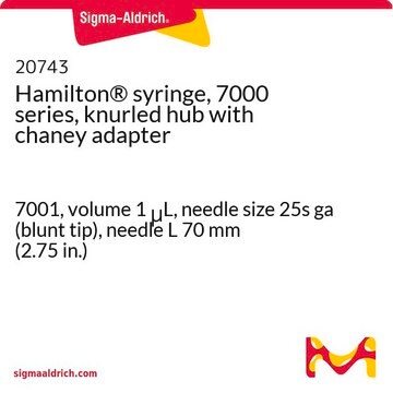 Hamilton&#174; 注射器&#65292;7000 系列&#65292;Knurled hub with chaney adapter 7001, volume 1&#160;&#956;L, needle size 25s ga (blunt tip), needle L 70&#160;mm (2.75&#160;in.)