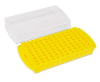 Reversible 96 well rack yellow