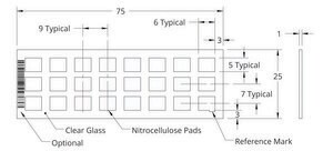 Grace Bio-Labs ONCYTE&#174; SuperNOVA&#8482; nitrocellulose film slides 24-5 mm x 6 mm pads per slide, plain glass, barcoded