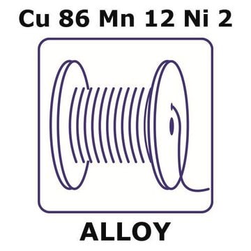 Manganin&#174; - resistance alloy, Cu86Mn12Ni2 200m wire, 0.5mm diameter, annealed