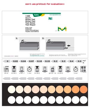 Nickel Test colorimetric, 0.02-0.5 mg/L (Ni), for use with MQUANT®