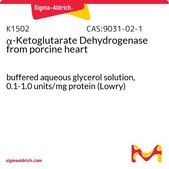 α-Ketoglutarate Dehydrogenase from porcine heart buffered aqueous glycerol solution, 0.1-1.0 units/mg protein (Lowry)