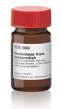 Peroxidase from horseradish Type VI, essentially salt-free, lyophilized powder, &#8805;250&#160;units/mg solid (using pyrogallol)