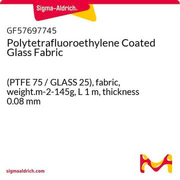 Polytetrafluoroethylene Coated Glass Fabric (PTFE 75 / GLASS 25), fabric, weight.m-2-145g, L 1&#160;m, thickness 0.08&#160;mm