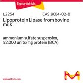 Lipoprotein Lipase from bovine milk ammonium sulfate suspension, ≥2,000 units/mg protein (BCA)