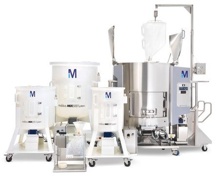 MIX1000 single-use mixing assembly with needle-free sample ports and 4 in. powder port (Gold)