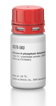 Glucose-6-phosphate Dehydrogenase from baker's yeast (S.&#160;cerevisiae) Type XV, lyophilized powder, 200-400&#160;units/mg protein (modified Warburg-Christian)