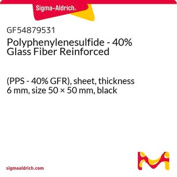 Polyphenylenesulfide - 40% Glass Fiber Reinforced (PPS - 40% GFR), sheet, thickness 6&#160;mm, size 50 × 50&#160;mm, black