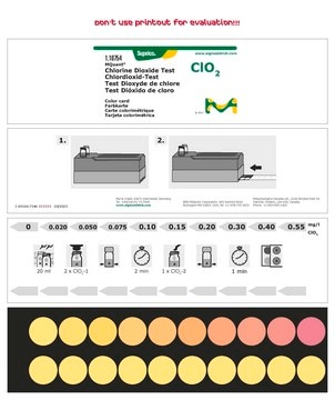 Chlorine Dioxide Test colorimetric, 0.020-0.55&#160;mg/L (ClO2), for use with MCOLORTEST&#174;