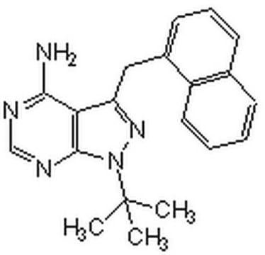 PP1 Analog II, 1NM-PP1 PP1 Analog II, CAS 221244-14-0, is a cell-permeable PP1 analog that acts as a potent, reversible, selective, ATP-competitive inhibitor of mutant over wild-type kinases.