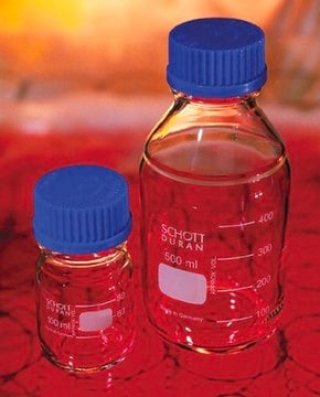 Duran&#174; laboratory bottles, with caps capacity 100&#160;mL, blue PP screw cap and pouring ring