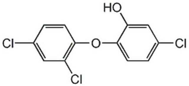 Triclosan A potent antimicrobial agent that inhibits bacterial fatty acid synthesis by selectively targeting Fabl encoded enoyl-acyl carrier protein (ACP) reductase.