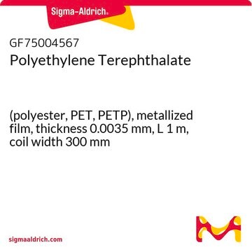 Polyethylene Terephthalate (polyester, PET, PETP), metallized film, thickness 0.0035&#160;mm, L 1&#160;m, coil width 300&#160;mm