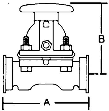 1-1/2&nbsp;in. Tri-Clover diaphram valve A:114&nbsp;mm B:89&nbsp;mm