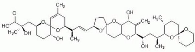 Okadaic Acid, Prorocentrum sp. Okadaic Acid, CAS 78111-17-8, is a highly potent inhibitor of protein phosphatase 1 (IC&#8325;&#8320; = 10-15 nM) and 2A (IC&#8325;&#8320; = 0.1 nM).