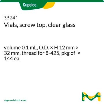 螺纹口透明玻璃样品瓶 volume 0.1&#160;mL, O.D. × H 12&#160;mm × 32&#160;mm, thread for 8-425, pkg of × 144&#160;ea
