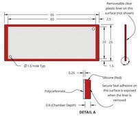 Grace Bio-Labs SecureSeal™ hybridization chambers wells, 1, well L × W × depth 60 mm × 22 mL/ft × 0.8 mm, port diam. 1.5 mm