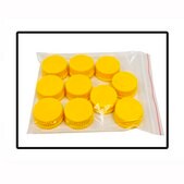Benchmark Replacement cap for Hybex™ Media storage bottle yellow, GL 45 cap, pack of 10 ea