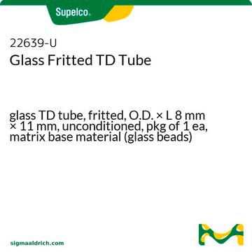 Glass Fritted TD Tube glass TD tube, fritted, O.D. × L 8&#160;mm × 11&#160;mm, unconditioned, pkg of 1&#160;ea, matrix base material (glass beads)