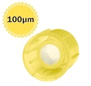 MTC™&nbsp;Bio Strainer Cap for FlowTubes™ capacity 100 μm, yellow, sterile, case of 500 ea (20 bags of 25ea)