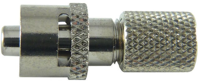 1-way tubing connector MLL to Tuohy Borst (1-5 French) (plated brass)