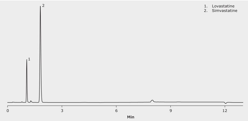 HPLC Analysis of Simvastatine USP on Chromolith® High Resolution RP-18e (analyte set 2) application for HPLC