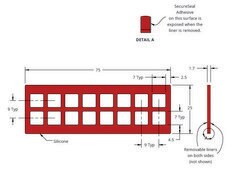 Grace Bio-Labs Press-To-Seal silicone isolator, PSA one side wells, 16 (Square, 7mm x 7mm x 1.7mm depth), (Adhesive on one side)