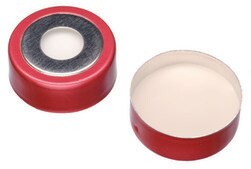 双金属（磁性）20mm 钳口密封盖样品瓶，带有聚四氟乙烯/硅胶隔垫 green seal, PTFE/silicone septa, diam. × thickness 20 mm × 3 mm