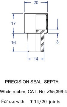 Precision Seal&#174; rubber septa white, 14/20 joints