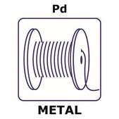钯 wire, 0.04&#160;mm diameter, length 1 m, purity 99.95%
