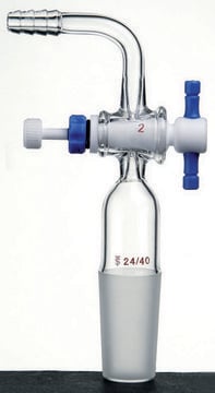 Synthware&#8482; metering flow control adapter with PTFE stopcock joint: ST/NS 14/20