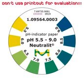 pH-indicator paper pH 5.5 - 9.0 roll L 4.8&#160;m , with color scale, pH range 5.5-9.0, graduations and accuracy accuracy: 0.5&#160;pH unit, MQuant&#174;
