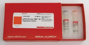 p3XFLAG-myc-CMV&#8482;-26 Expression Vector shuttle vector for transient or stable intracellular dual tagged expression of N-terminal 3xFLAG and C-term c-myc