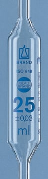 BRAND&#174; BLAUBRAND&#174; bulb pipette, calibrated to deliver (TD, EX) capacity 10&#160;mL, one mark