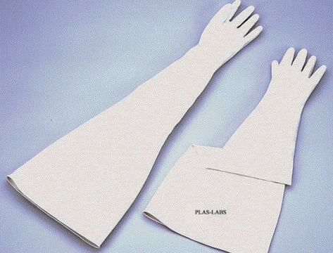 Plas-Labs butyl glove box gloves for 1 piece glove set, size 8 (for 8 in. ports)