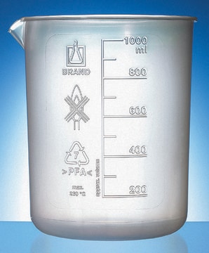 BRAND&#174; Griffin beaker with spout low form, PFA, volume 100&#160;mL