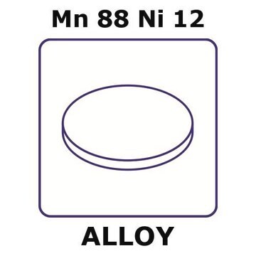 Manganese-nickel alloy, Mn88Ni12 foil, 8mm disks, 0.038mm thickness, as rolled