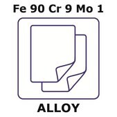 Iron-Chromium-Molybdenum alloy, Fe90Cr9Mo1 foil, 25 x 25mm, 0.003mm thickness, as rolled, not light tested (nlt)