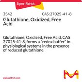 谷胱甘肽，氧化型，游离酸 Glutathione, Oxidized, Free Acid, CAS 27025-41-8, forms a "redox buffer" in physiological systems in the presence of reduced glutathione.