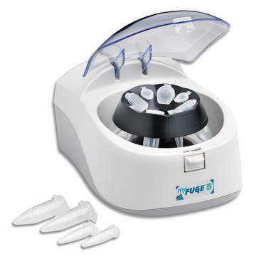 MyFuge&#8482; 5 Microcentrifuge with combination rotor for 4 x 5 mL and 4 x 1.5/2.0 mL tubes AC/DC input 230 V AC, UK plug