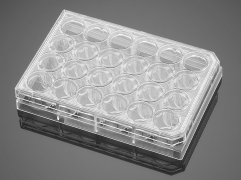 Corning® BioCoat™ Fibronectin Multiwell Plate flat bottom clear wells, lid