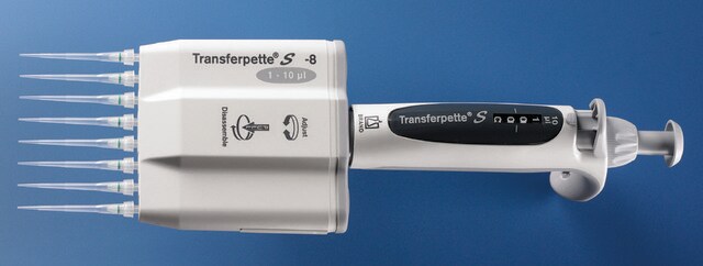 BRAND&#174; Transferpette&#174; S pipette, adjustable volume, multi-channel 12-channel, volume 0.5-10&#160;&#956;L