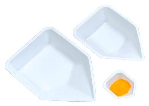 Pour Boat Weighing Dishes small, white polystyrene (Anti-static), pk of 500
