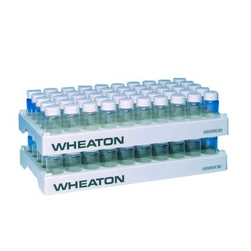 WHEATON&#174; Polypropylene Vial Racks 50 positions (5x10), opening size 28.1&#160;mm, pack of 5&#160;ea