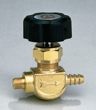 Lecture-bottle control valve stainless steel, hose outlet I.D. 1/4&#160;in.