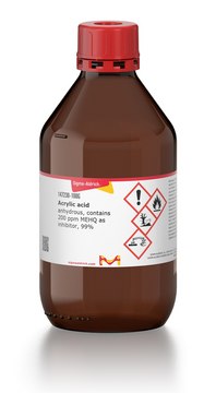 Acrylic acid anhydrous, MEHQ 200ppm inhibitor, 99 79-10-7