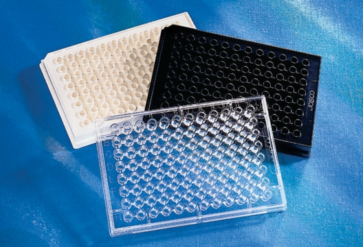 Corning&#174; 96 Well Half-Area Microplate flat bottom clear, black polystyrene, Tissue Culture (TC)-treated surface, bag of 25, sterile, lid: no
